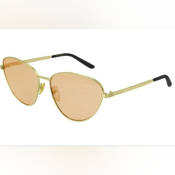 NEW GUCCI WOMEN'S GOLD FRAME SUNGLASSES GG0803S 004 GUCCI EYEWEAR - Picture 3 of 9